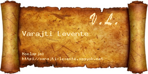 Varajti Levente névjegykártya